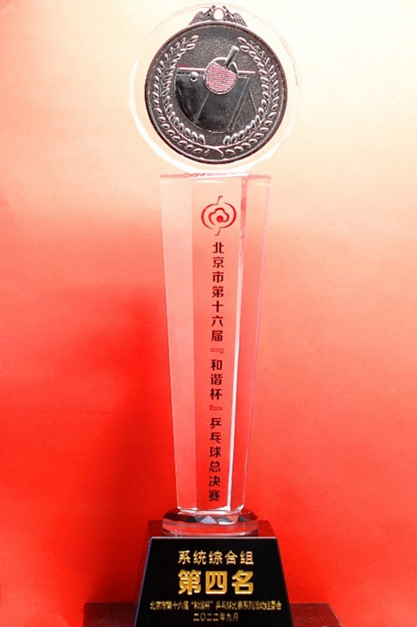 我校荣获北京市第十六届“和谐杯”乒乓球总决赛系统综合组第四名